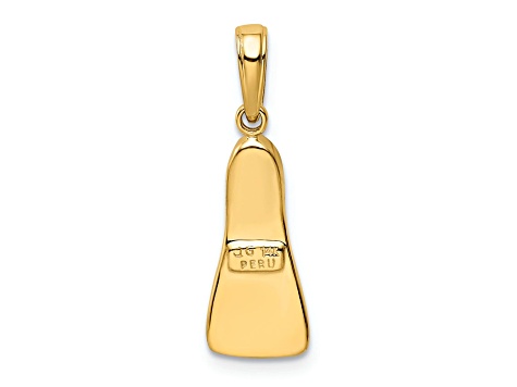 14k Yellow Gold 3D Scuba Flipper Pendant