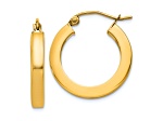 10k Yellow Gold 13/16" Polished Square Hoop Earrings