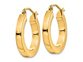 10k Yellow Gold 13/16" Polished Square Hoop Earrings