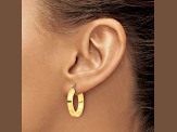 10k Yellow Gold 13/16" Polished Square Hoop Earrings