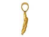 14k Yellow Gold Satin and Diamond-Cut Horse Pendant