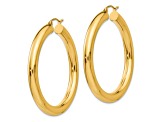 10k Yellow Gold Polished 1 3/4" Tube Hoop Earrings