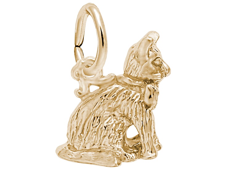 14K Yellow Gold Cat Charm