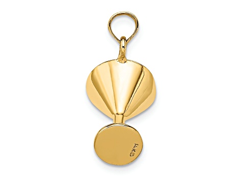 14k Yellow Gold Polished Red and Green Enamel 3D Martini with Cherry Charm