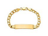 14k Yellow Gold Semi-Solid Curb Link ID Bracelet