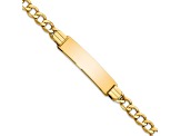 14k Yellow Gold Semi-Solid Curb Link ID Bracelet