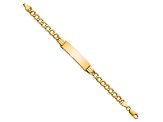 14k Yellow Gold Semi-Solid Curb Link ID Bracelet