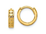 14k Yellow Gold Cut-out Design 5/16" Hinged Hoop Earrings