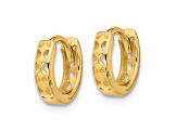14k Yellow Gold Cut-out Design 5/16" Hinged Hoop Earrings