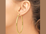 14k Yellow Gold 2 3/4" Polished Tube Hoop Earrings