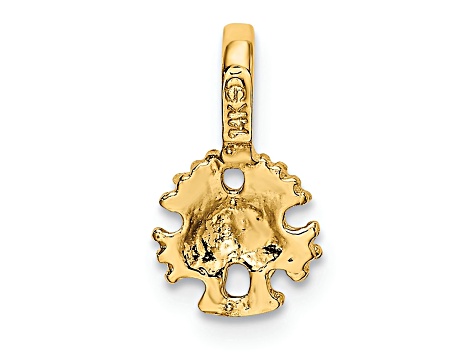 10K Yellow Gold Textured Mini Sand Dollar with Fixed Bail Charm