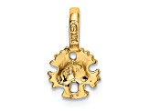 10K Yellow Gold Textured Mini Sand Dollar with Fixed Bail Charm