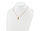 14k Yellow Gold and 14k White Gold Polished Diamond-Cut Fancy Pendant Cable Link 17 Inch Necklace