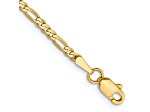 10k Yellow Gold 2.2mm Flat Figaro Link Bracelet