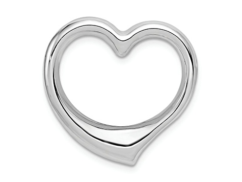 Rhodium Over 14K White Gold Heart Slide Pendant