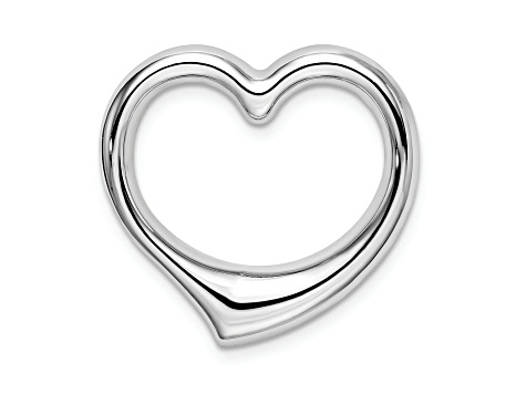 Rhodium Over 14K White Gold Heart Slide Pendant