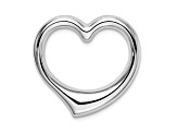 Rhodium Over 14K White Gold Heart Slide Pendant