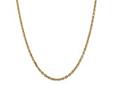 14K Yellow Gold 3mm Diamond-cut Round Open Link Cable Chain Necklace