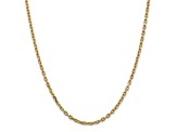 14K Yellow Gold 3mm Diamond-cut Round Open Link Cable Chain Necklace