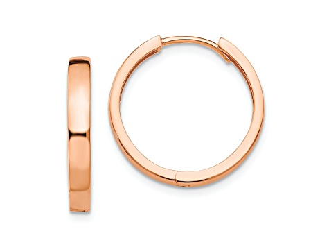 14k Rose Gold Hinged Hoop Earrings