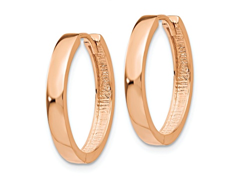 14k Rose Gold Hinged Hoop Earrings