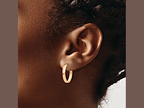 14k Rose Gold Hinged Hoop Earrings