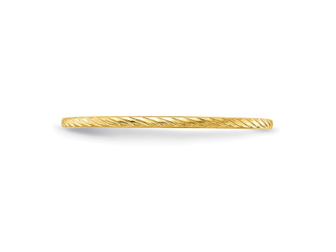 14K Yellow Gold 1.2mm Twisted Wire Pattern Stackable Expressions Band