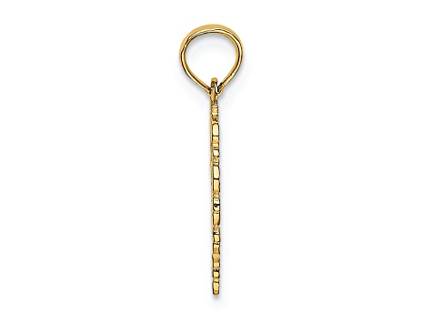 14k Yellow Gold Textured Star of David in Heart Charm