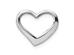Rhodium Over 14k White Gold 2D Floating Heart Charm