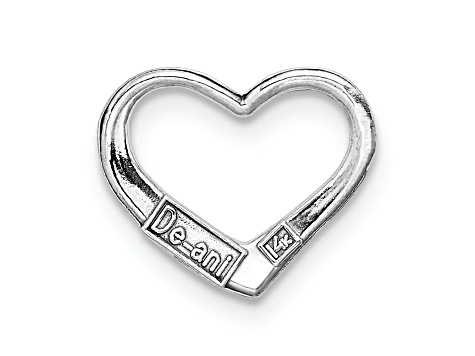 Rhodium Over 14k White Gold 2D Floating Heart Charm