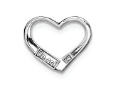 Rhodium Over 14k White Gold 2D Floating Heart Charm