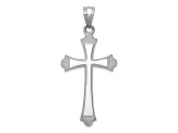 Rhodium Over 14k White Gold Satin Cross Pendant