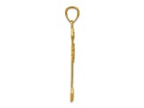 14k Yellow Gold Diamond-Cut Polished Filigree Cross Pendant