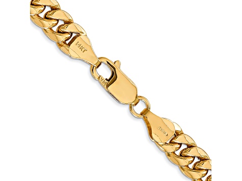 14k Yellow Gold 6.75mm Miami Cuban Link 22 Inch Chain