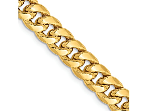 14k Yellow Gold 6.75mm Miami Cuban Link 28 Inch Chain