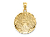 14k Yellow Gold Textured Soccer Ball Pendant