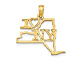 14k Yellow Gold Solid New York State Pendant