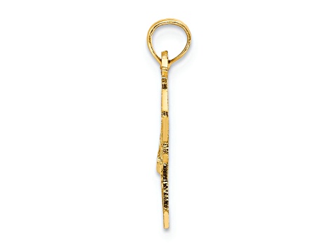 14k Yellow Gold Solid New York State Pendant