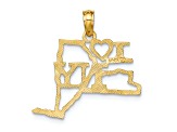 14k Yellow Gold Solid New York State Pendant