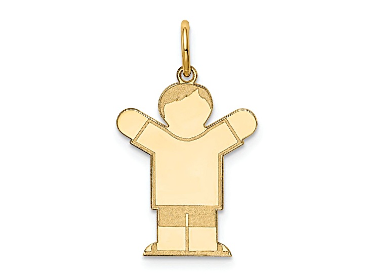 14k Yellow Gold Satin Boy Love Charm