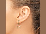 14K Two-tone Gold Diamond-Cut Heart and Star Dangle Earrings