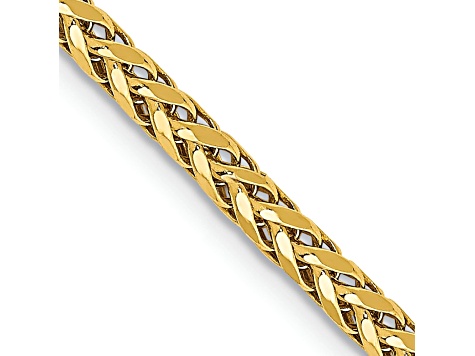 14k Yellow Gold 2.5mm Diamond-Cut Wheat Link 18 Inch Chain