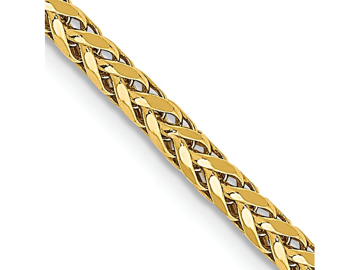 14k Yellow Gold 2.5mm Diamond-Cut Wheat Link 18 Inch Chain