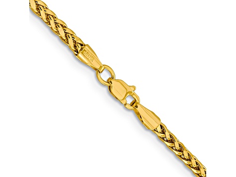14k Yellow Gold 2.5mm Diamond-Cut Wheat Link 20 Inch Chain