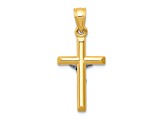 14K Yellow and White Gold Hollow Crucifix Charm