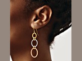 14K Tri-color gold Triple Circle Dangle Earrings