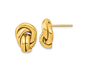 14k Yellow Gold Polished Love Knot Stud Earrings