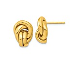 14k Yellow Gold Polished Love Knot Stud Earrings