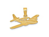 14k Yellow Gold Textured Cessna Plane Pendant