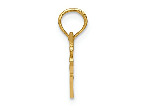 14k Yellow Gold Textured Cessna Plane Pendant